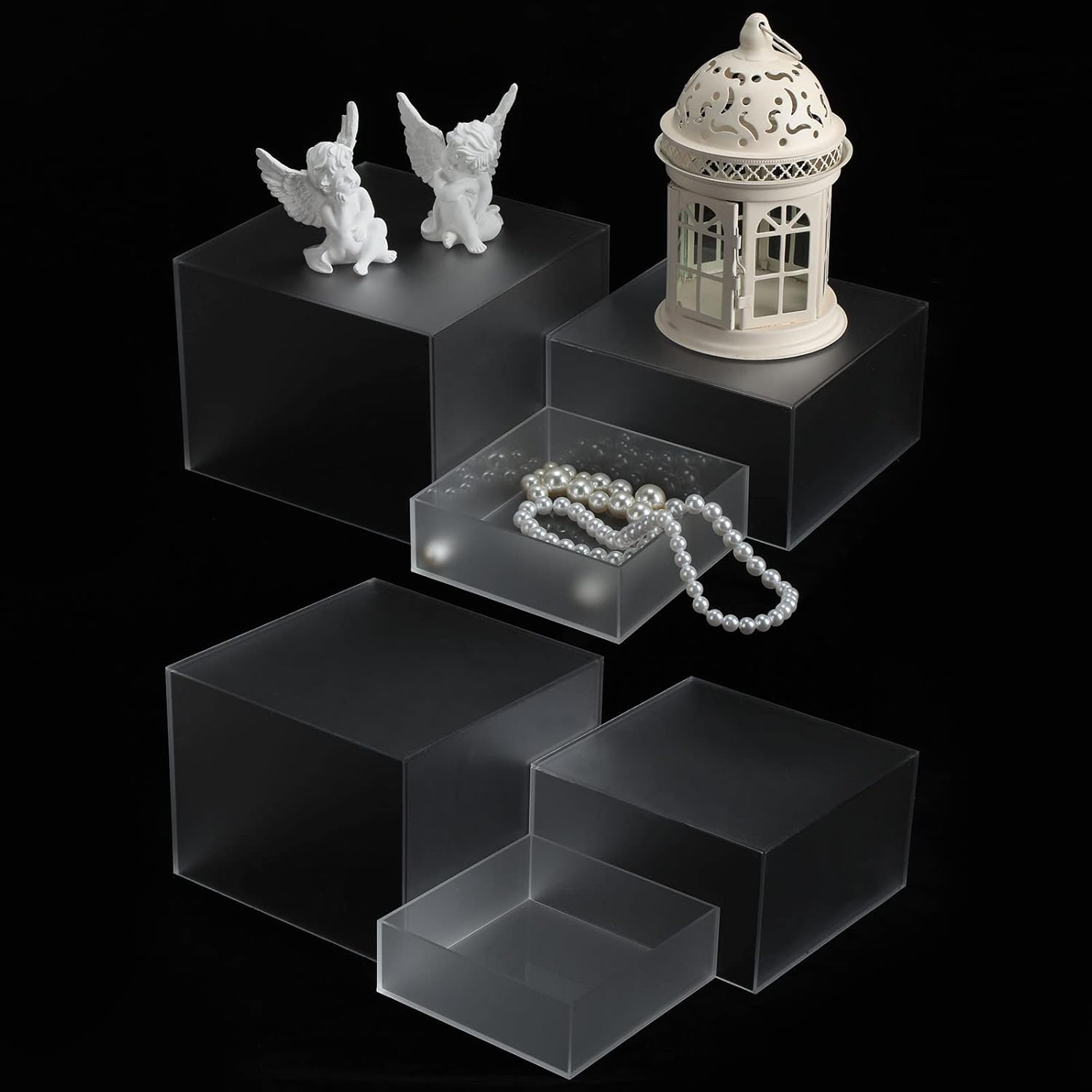 Tuanse 6 Pcs Acrylic Display Risers for Buffet Table