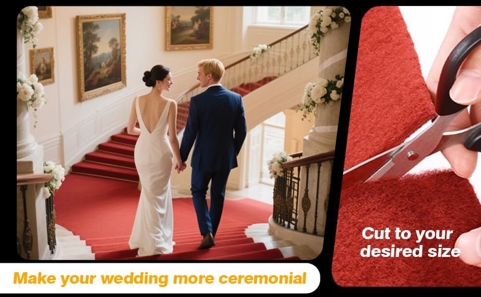 3x10 ft Heavy Duty Red Carpet Runner with Non Slip Rubber Backing