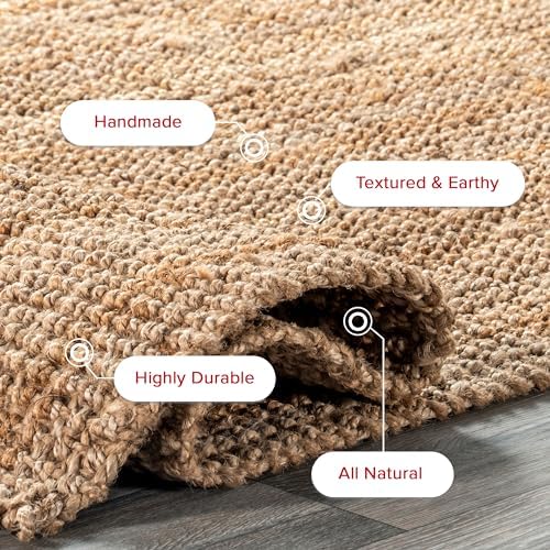 nuLOOM Ashli Solid Jute Runner Rug 26 x 6 Natural