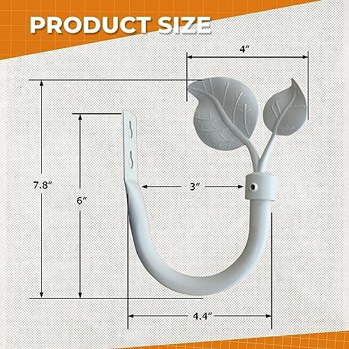 Matte White Leaf Shaped Curtain Holdbacks Set of 2