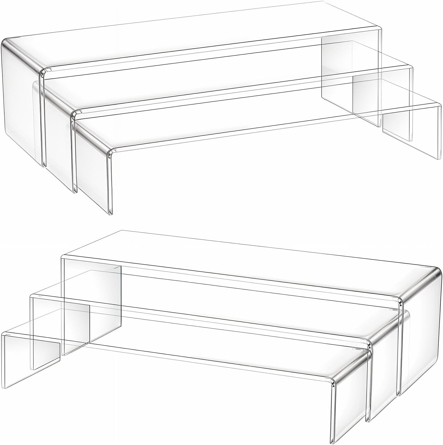 6Pcs Clear Acrylic Display Risers for Collectibles and Retail