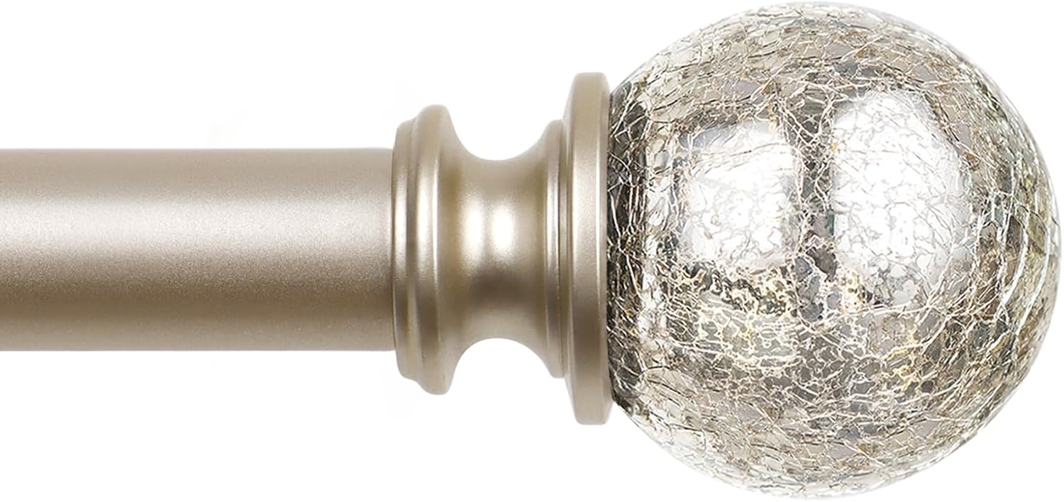 KAMANINA Champagne Gold Curtain Rods 32-58 Inches Adjustable