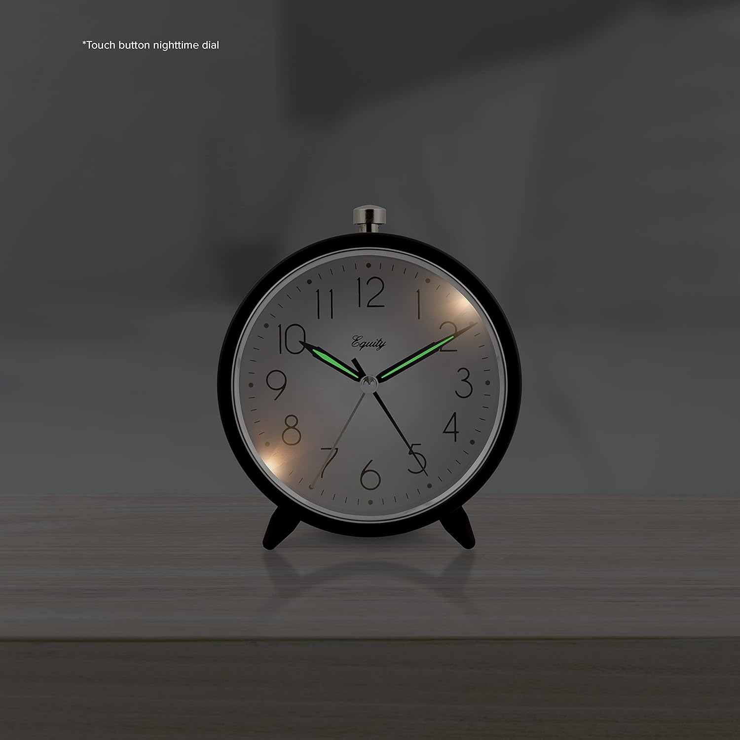 Equity 5 Inch Silent Quartz Alarm Clock Dark Gray
