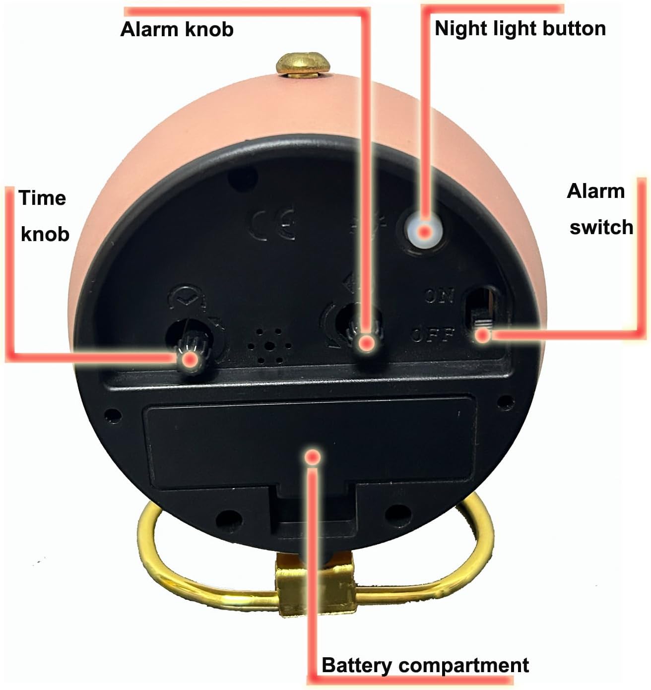 SHISEDECO Classic Tabletop Alarm Clock with Night Light