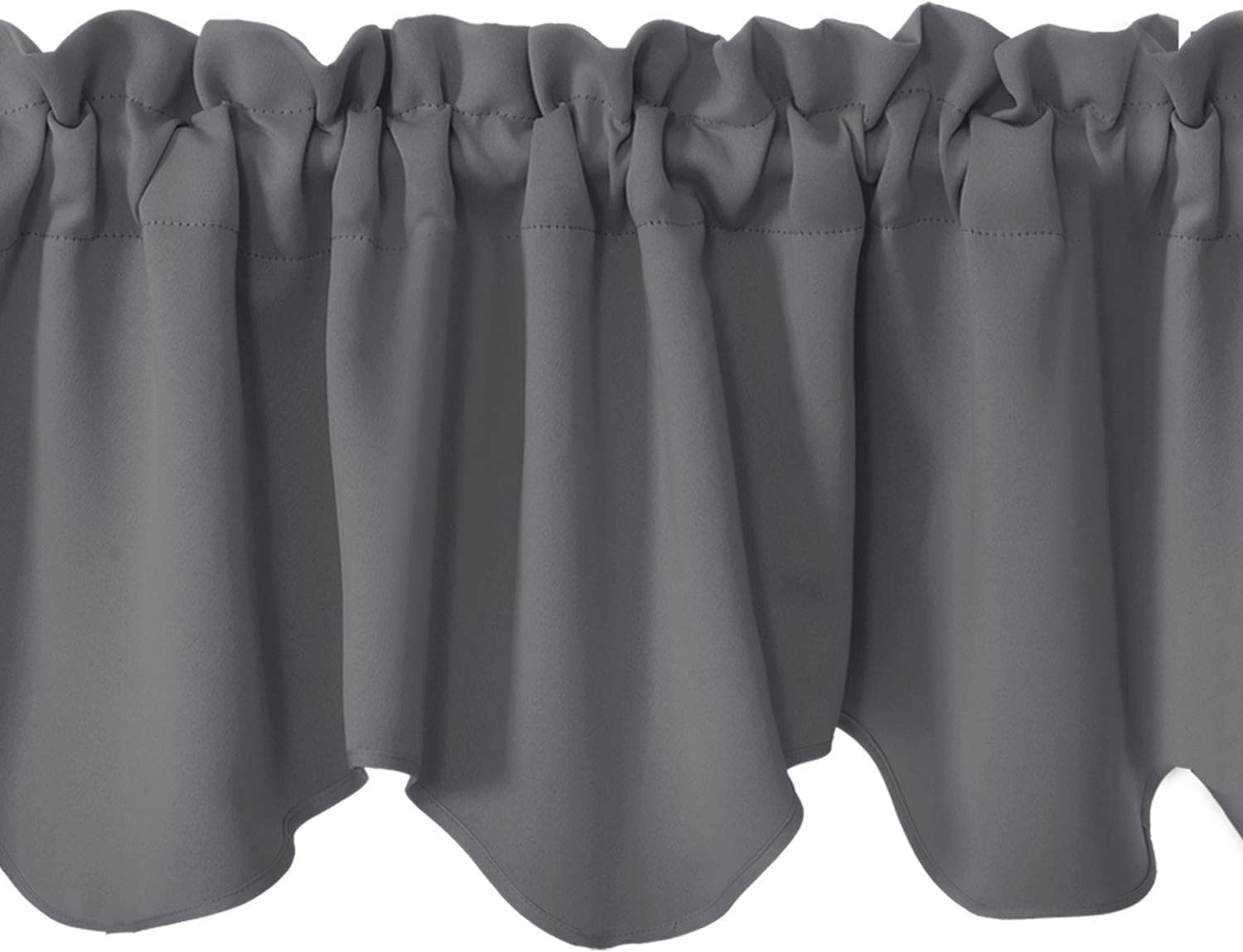 Aquazolax Grey Blackout Curtain Valances Set of 2