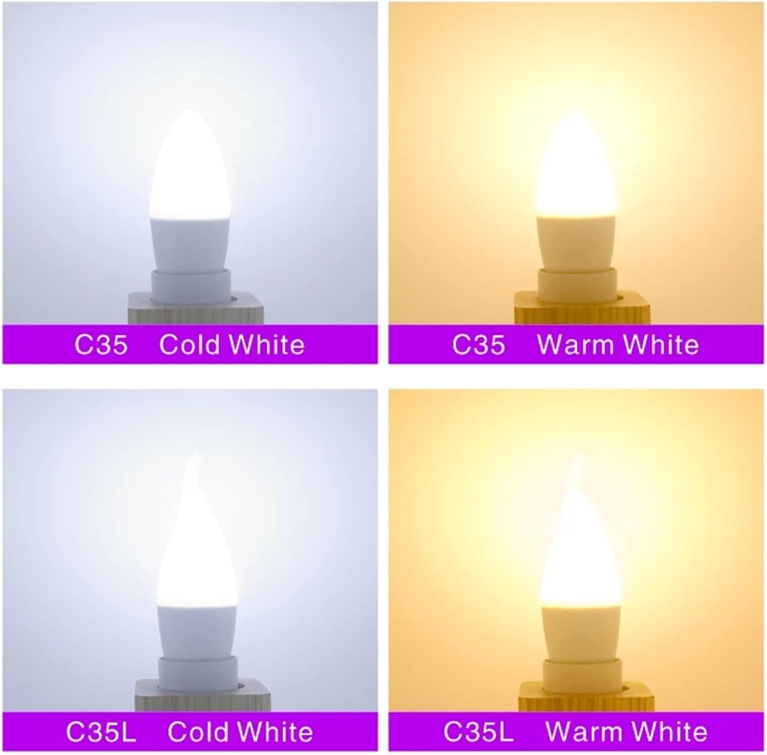4PCS LED Candle Bulb E14 E27 5W 7W Warm White Light Bulb