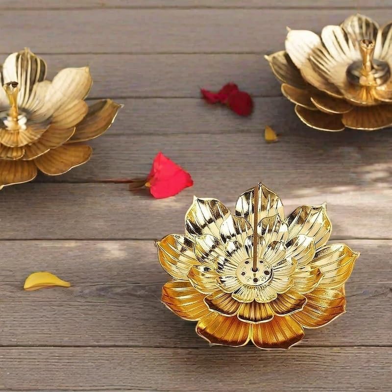 Incense Holder with Detachable Ash Catcher Golden