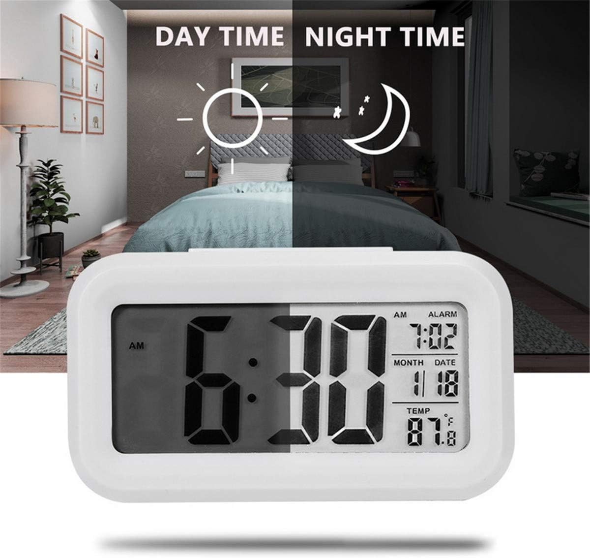 TXY LED Digital Alarm Clock with Calendar and Night Light