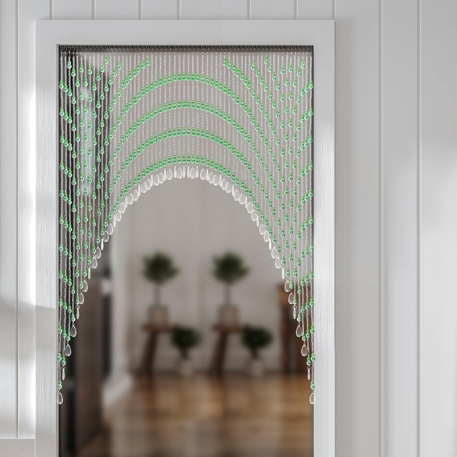 60 Strings Clear Crystal Beaded Curtain for Doorways
