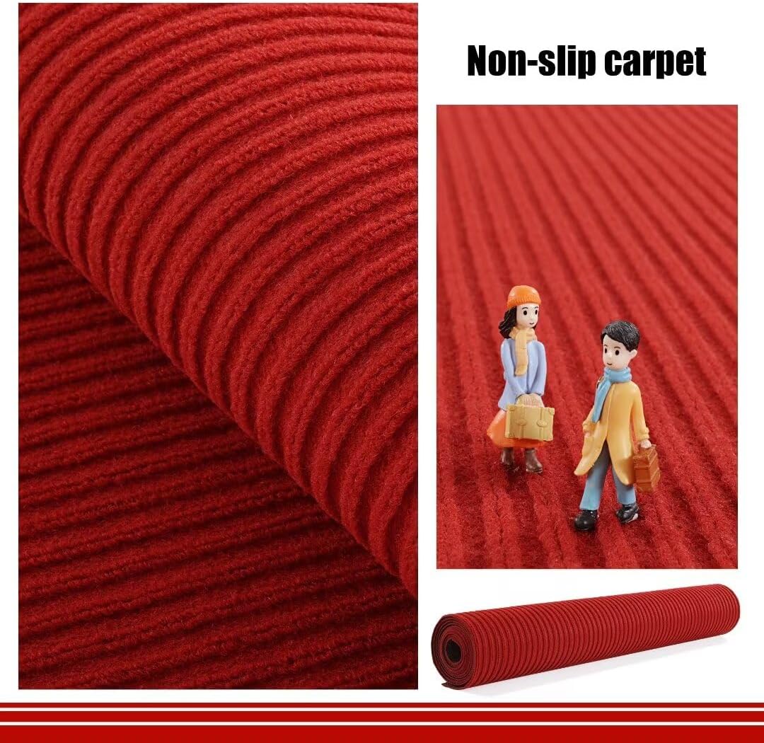 HOMBYS Extra Thick Red Carpet Runner 3x10ft