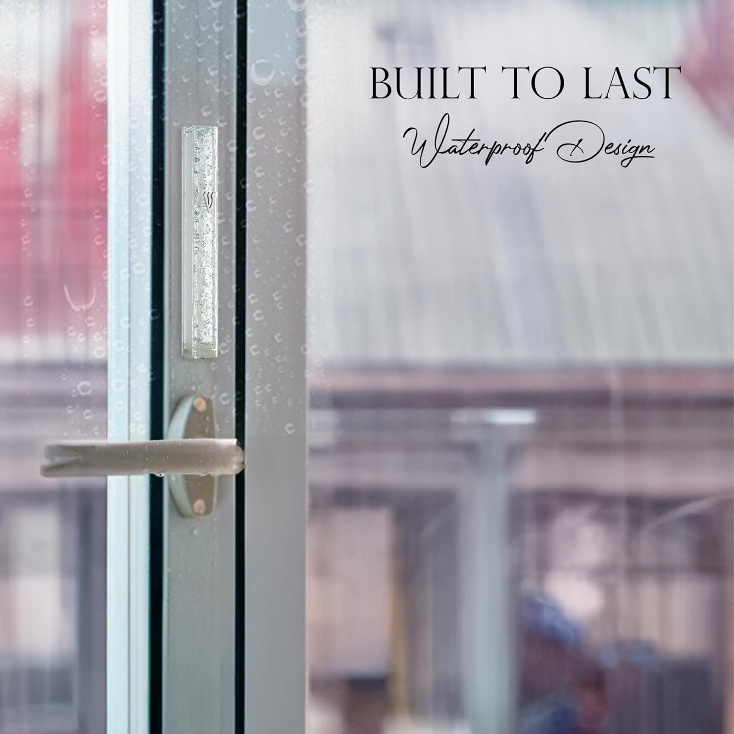 Modern Glass Mezuzah Case with Shattered Design