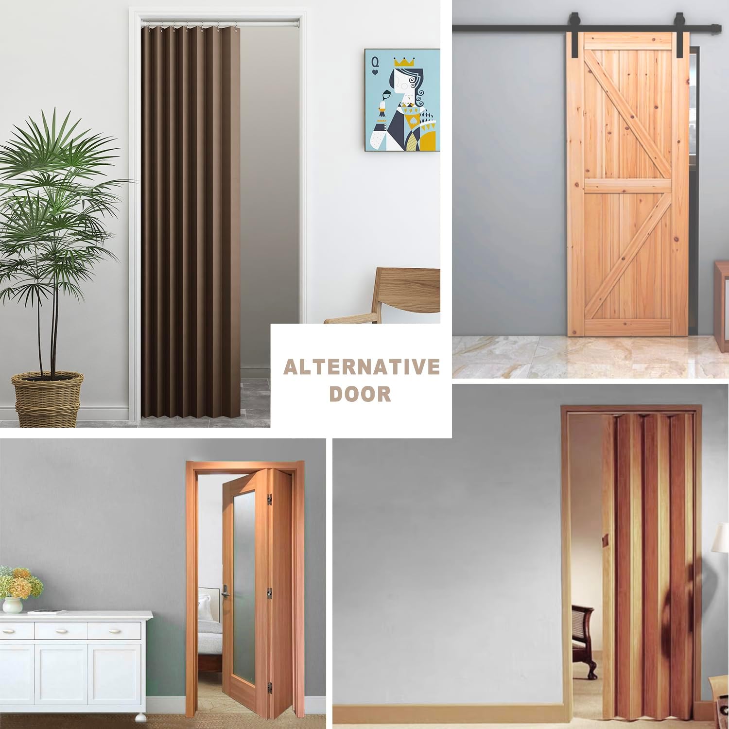 Vatge Door Curtains Brown 1 Panel Tieback Divider