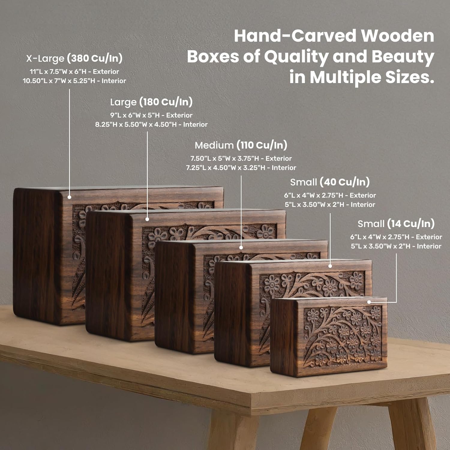 STAR INDIA CRAFT Wooden Urn Box for Ashes