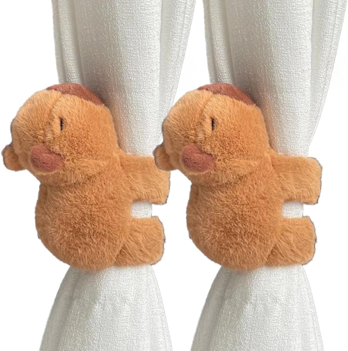 Cute Capybara Plush Curtain Holdbacks 1 Pair