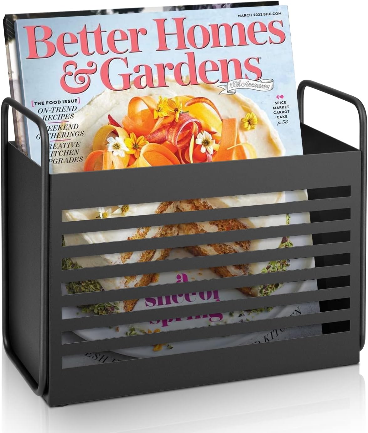 Stylish Magazine Rack with Rubber Base