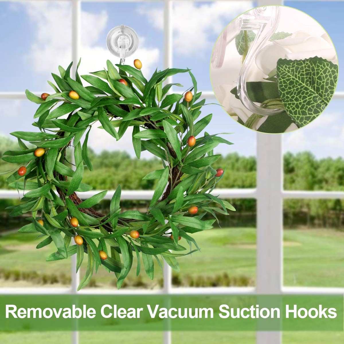 8PCS Wreath Hanger Suction Hooks Key Lock