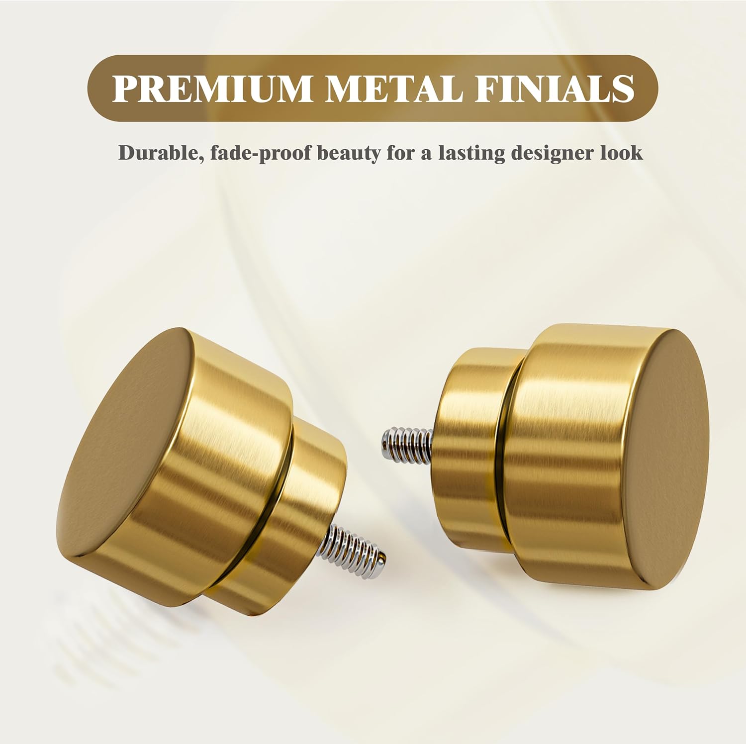 Oneach Heavy Duty Brass Curtain Rods 48-84 Inch Adjustable