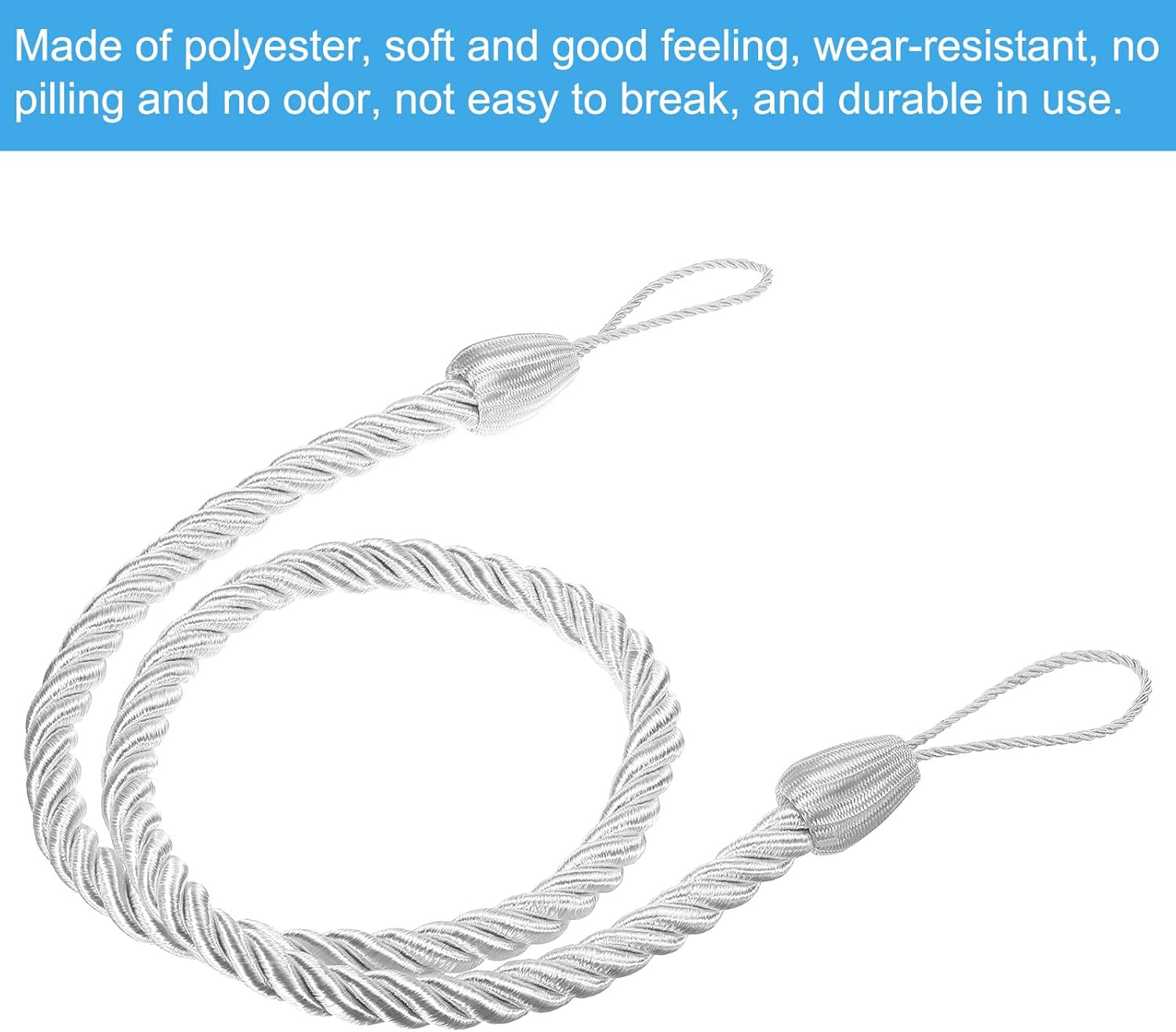 PATIKIL 6 Pack White Curtain Tiebacks Ropes