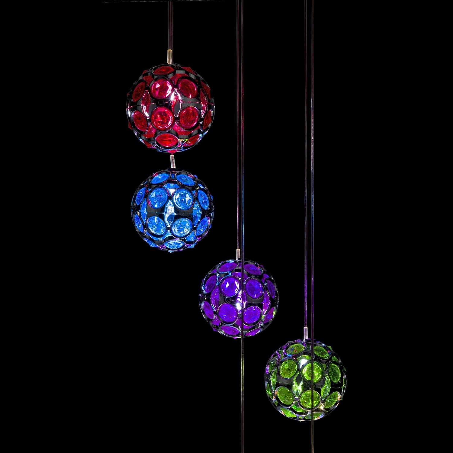Alpine Corporation RGG648SLR Solar Hanging Gem Sphere Mobile