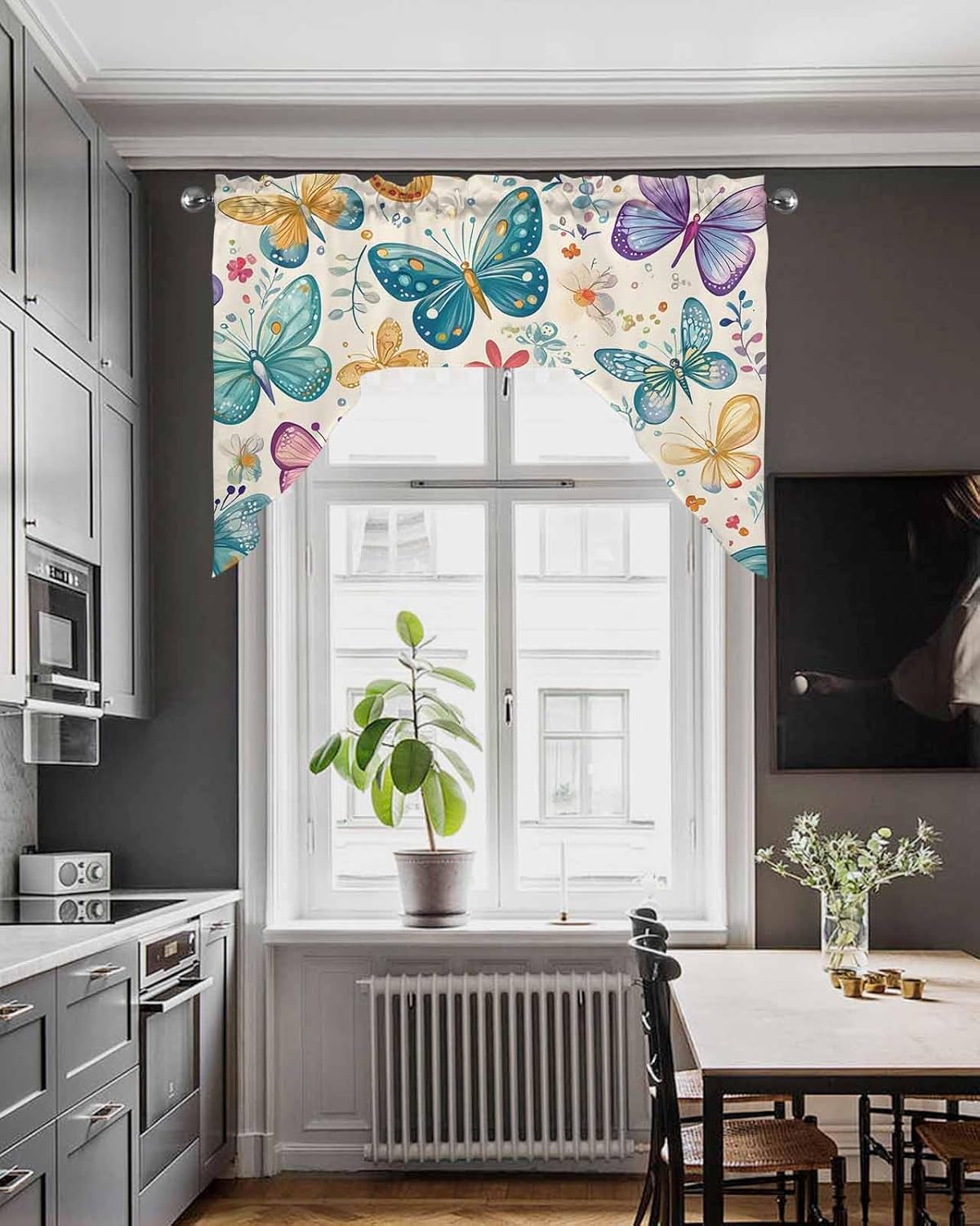 Spring Butterflies Valance for 56 x 36 Windows