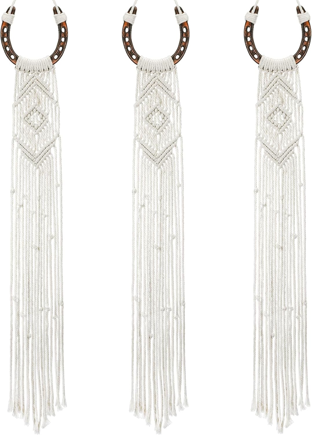Wonderjune 3 Pcs Equestrian Macrame Wall Hanging