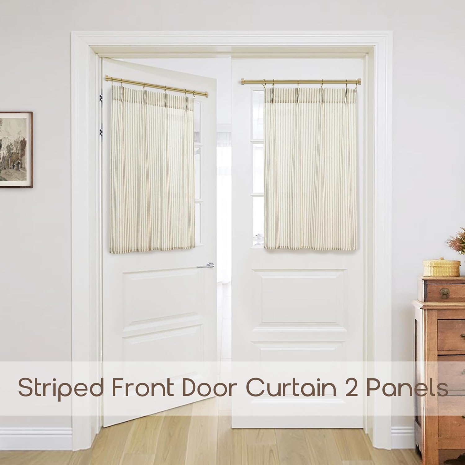 Lino Rosa Front Door Curtain 40 Inch Linen Sheer