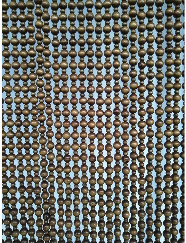 OKUOKA 25 Strands Wooden Beaded Curtain Valance