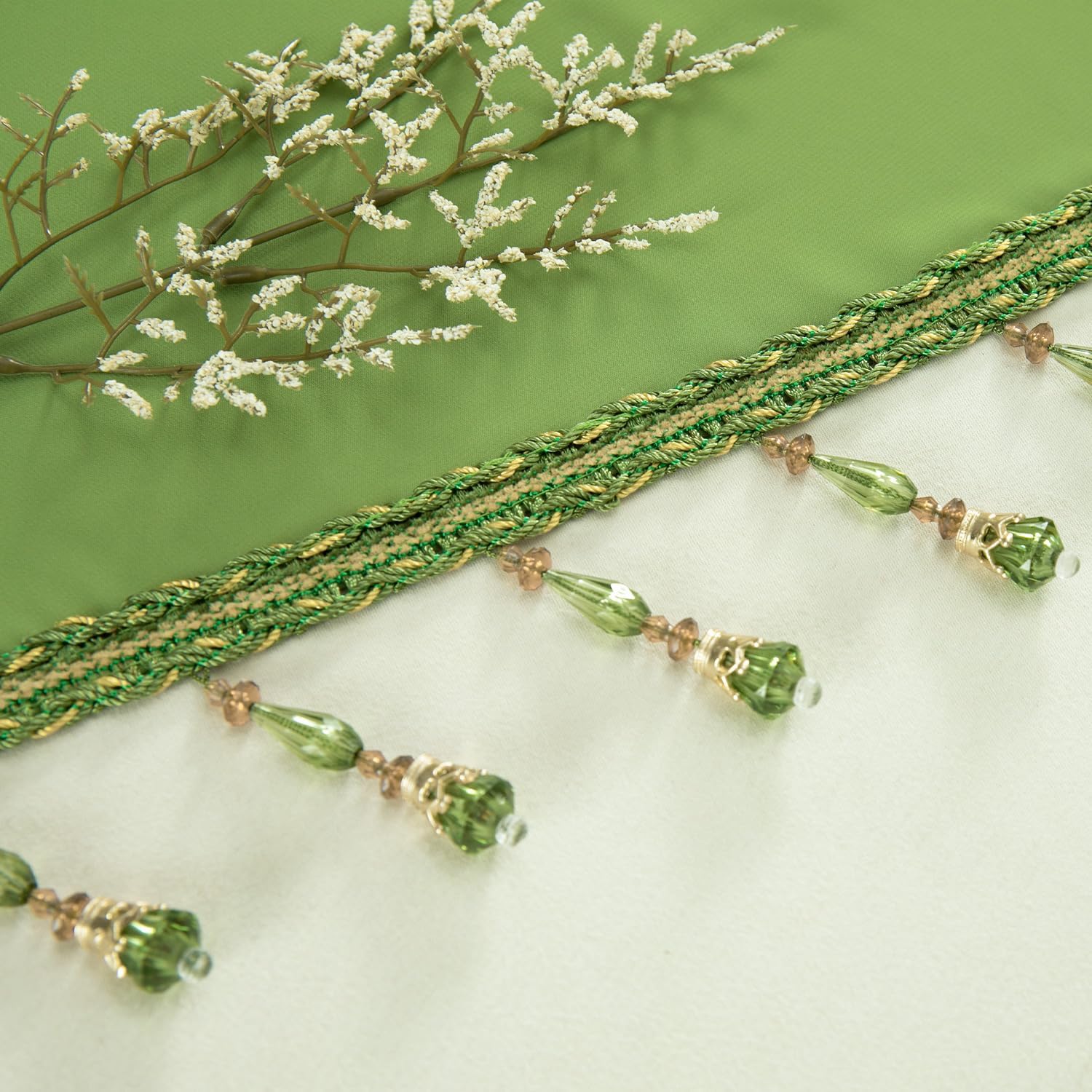 VOGOL Cyan Green Valance Curtains 52x18 Inches 1 Pack