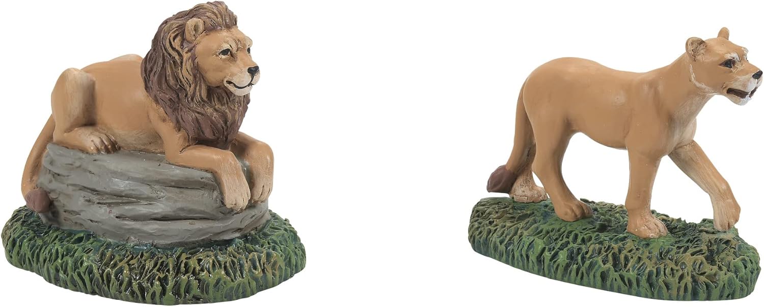 Department 56 Dickens Village Lions Figurine Set
