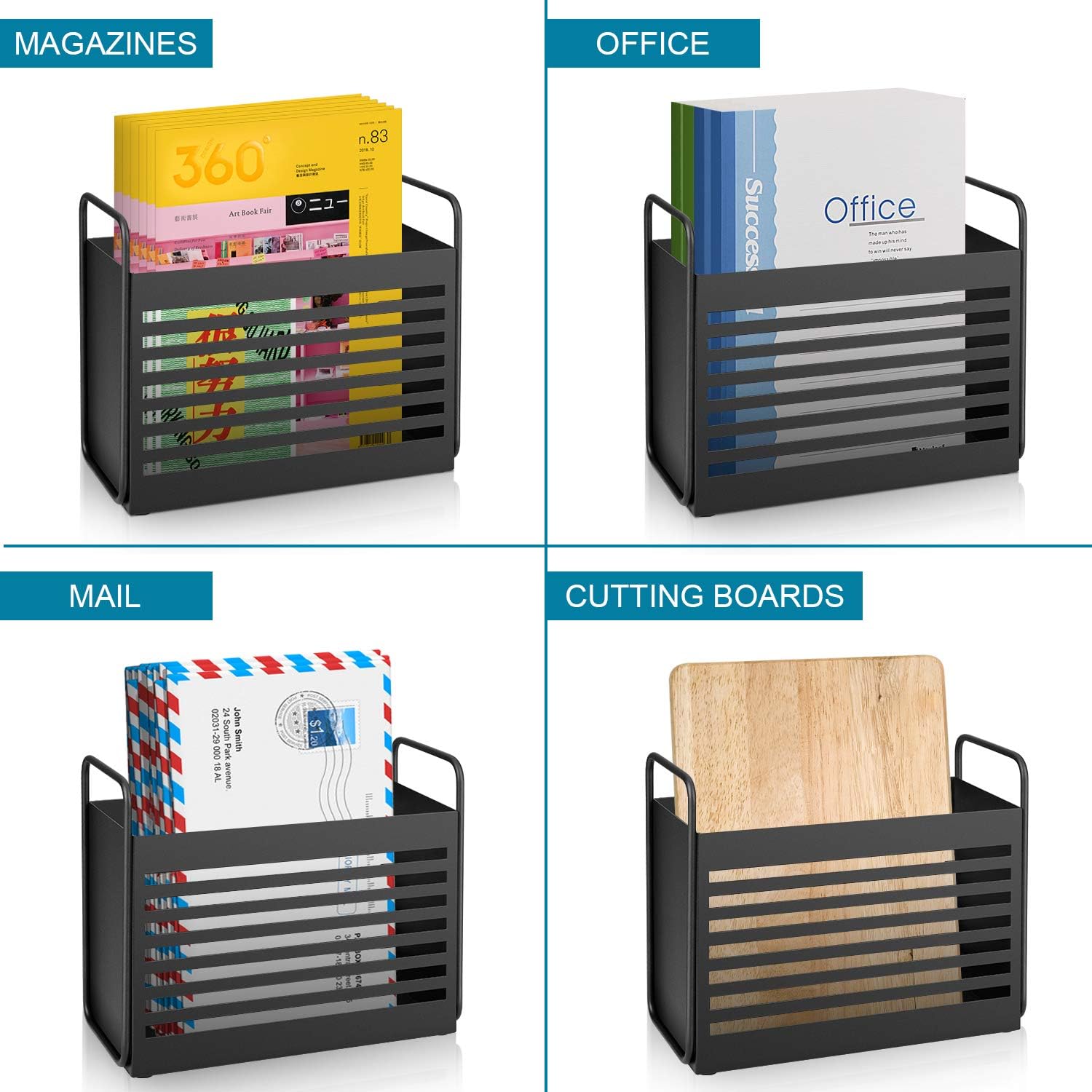 Stylish Magazine Rack with Rubber Base