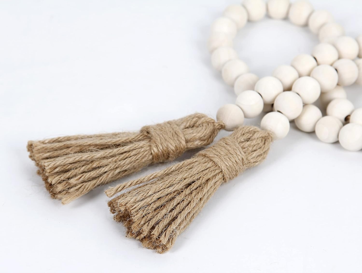 RAMIRABI Wooden Bead Garland with Tassels 39 Inch