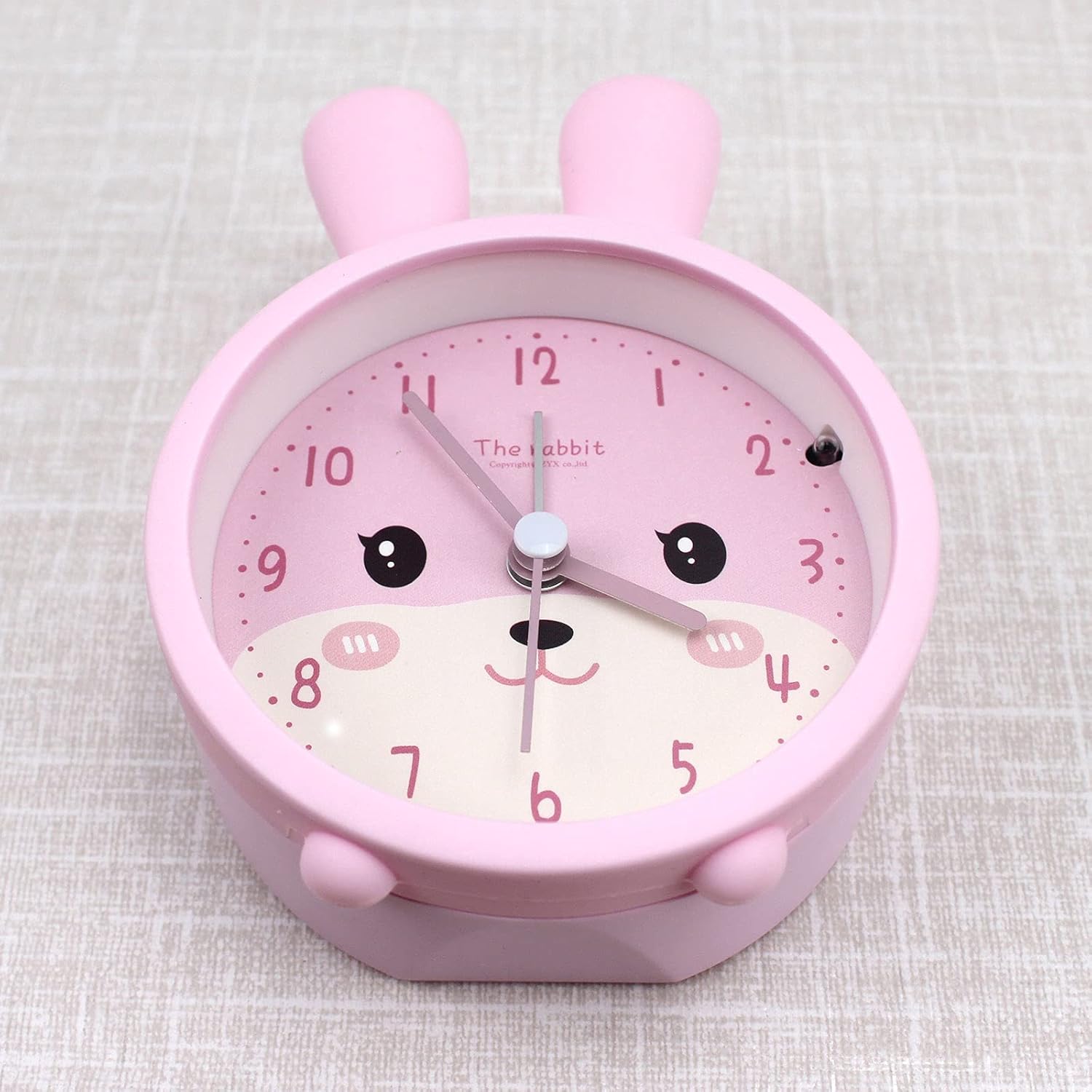 3 in 1 Cartoon Pink Rabbit Silicone Alarm Clock with Night Light