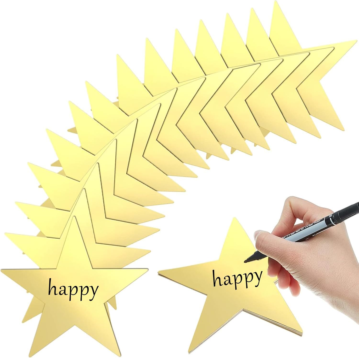 Glitter Gold Five Star Party Decorations 40PCS