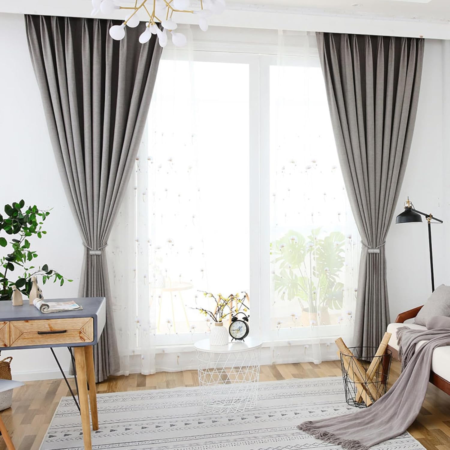2pcs Magnetic Curtain Holdbacks with Woven Design