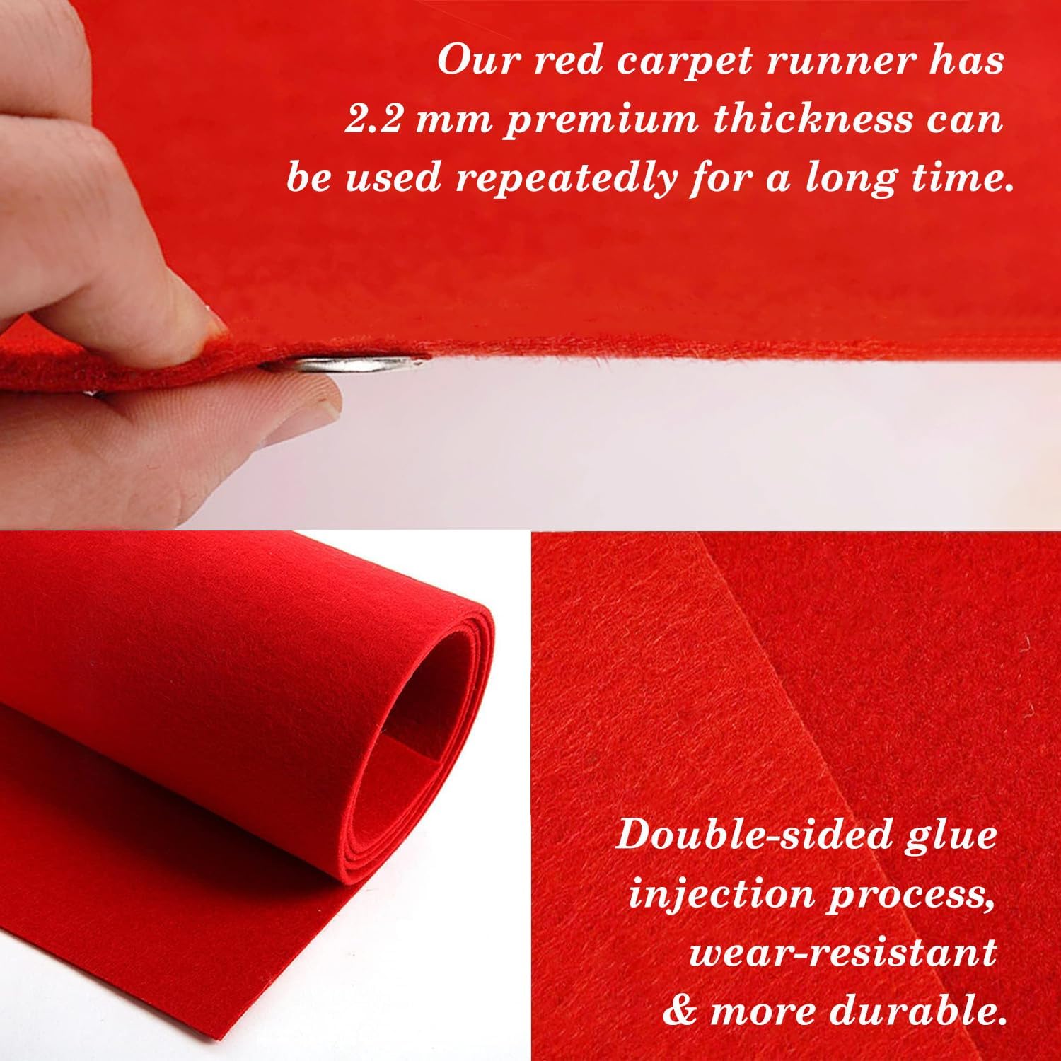 KOLIPI Red Carpet Runner 33x33ft 200 GSM Thick Luxury Aisle Rug