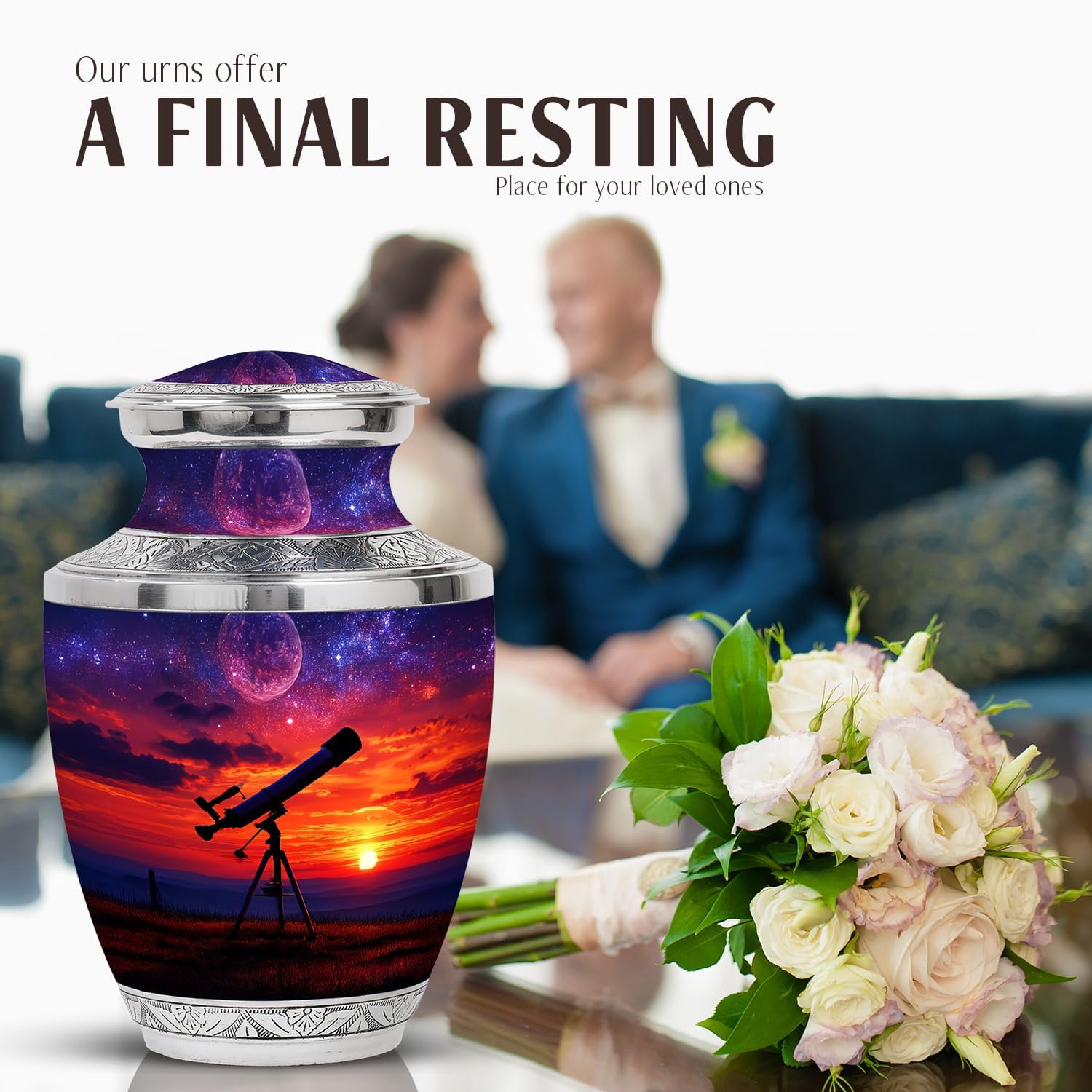 JAGASY Cremation Urn Set - Large and Small Urns for Ashes