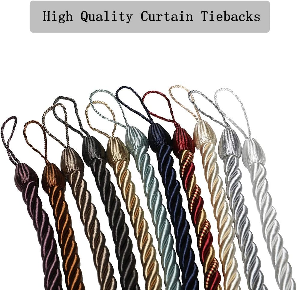 BEL AVENIR Curtain Rope Tiebacks 4 Pack White