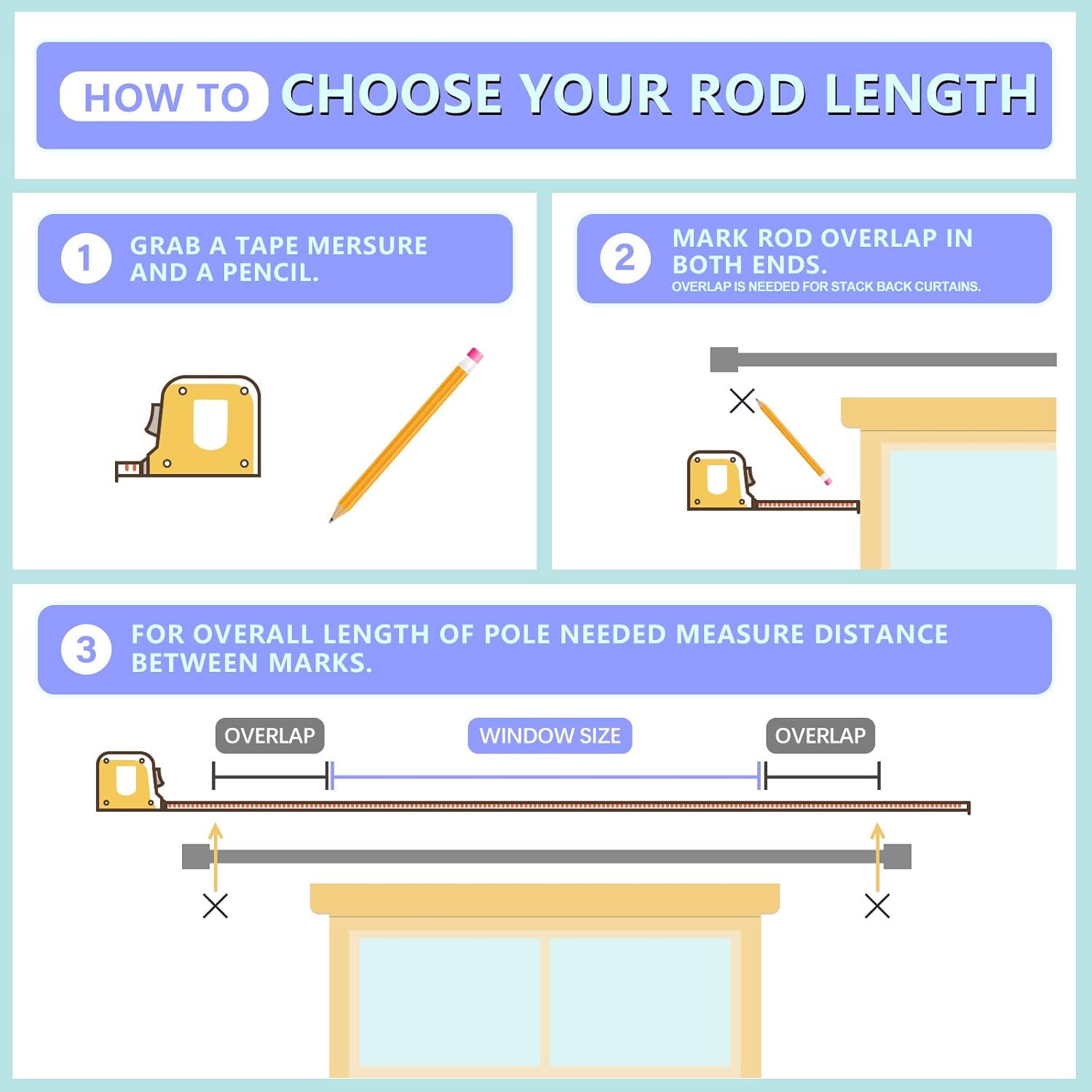 Byondeth Adjustable Curtain Rod 16-28 Inches 1 Inch Diameter Aluminum Finials
