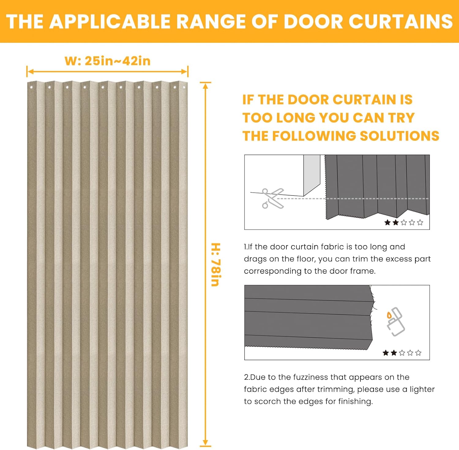 AJAZZ 100 Blackout Magnetic Door Curtain 1 Panel