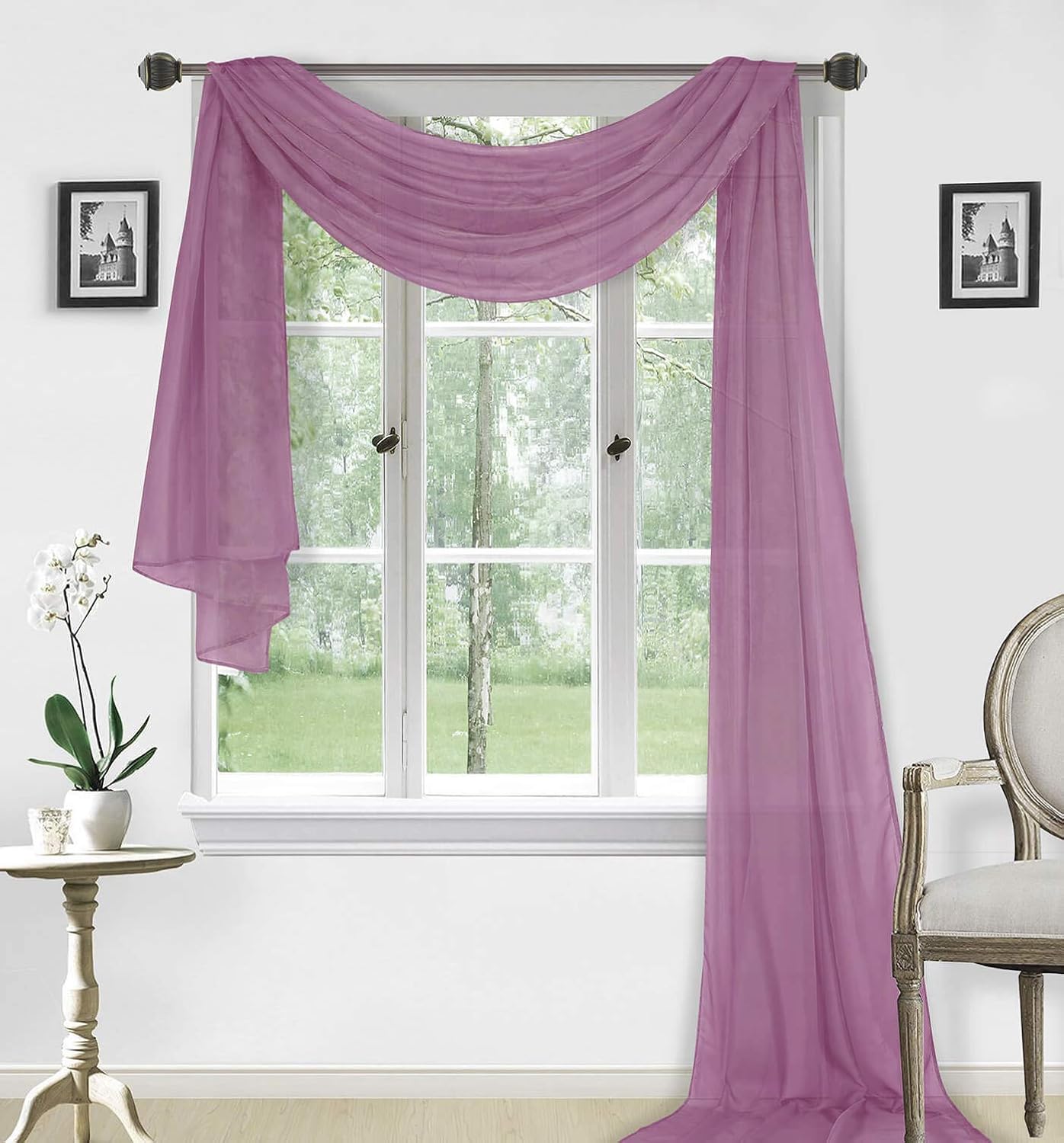 LinenTopia Pink Window Scarf Valance Curtains 54 x 216