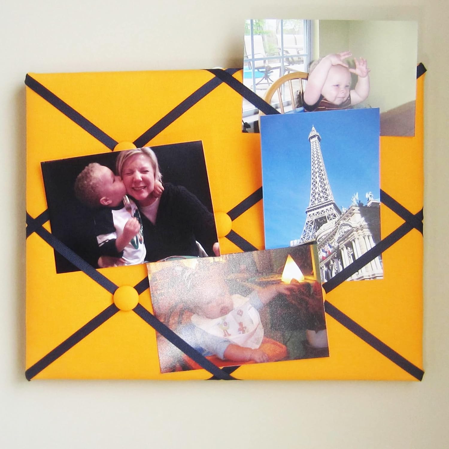 11x14 Orange and Navy Blue French Memory Board Bow Board