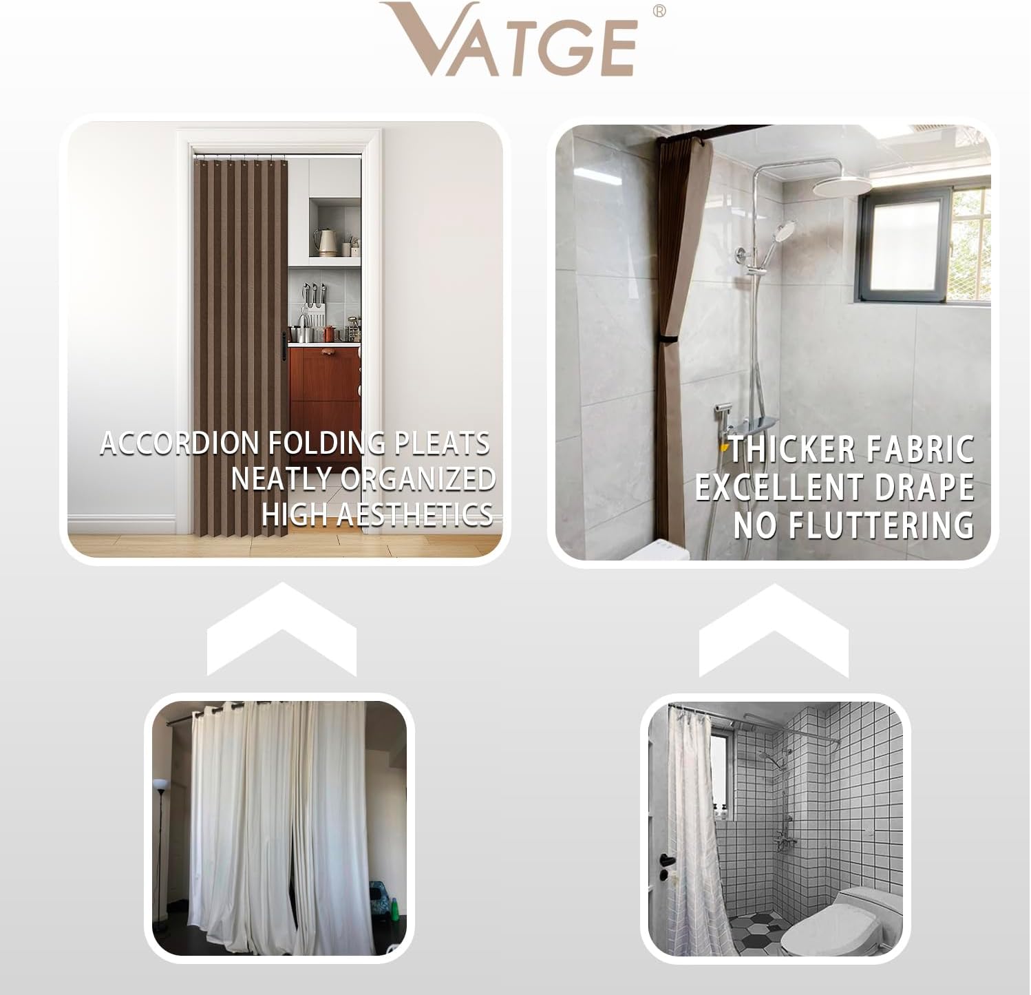 Vatge Door Curtains Brown 1 Panel Tieback Divider