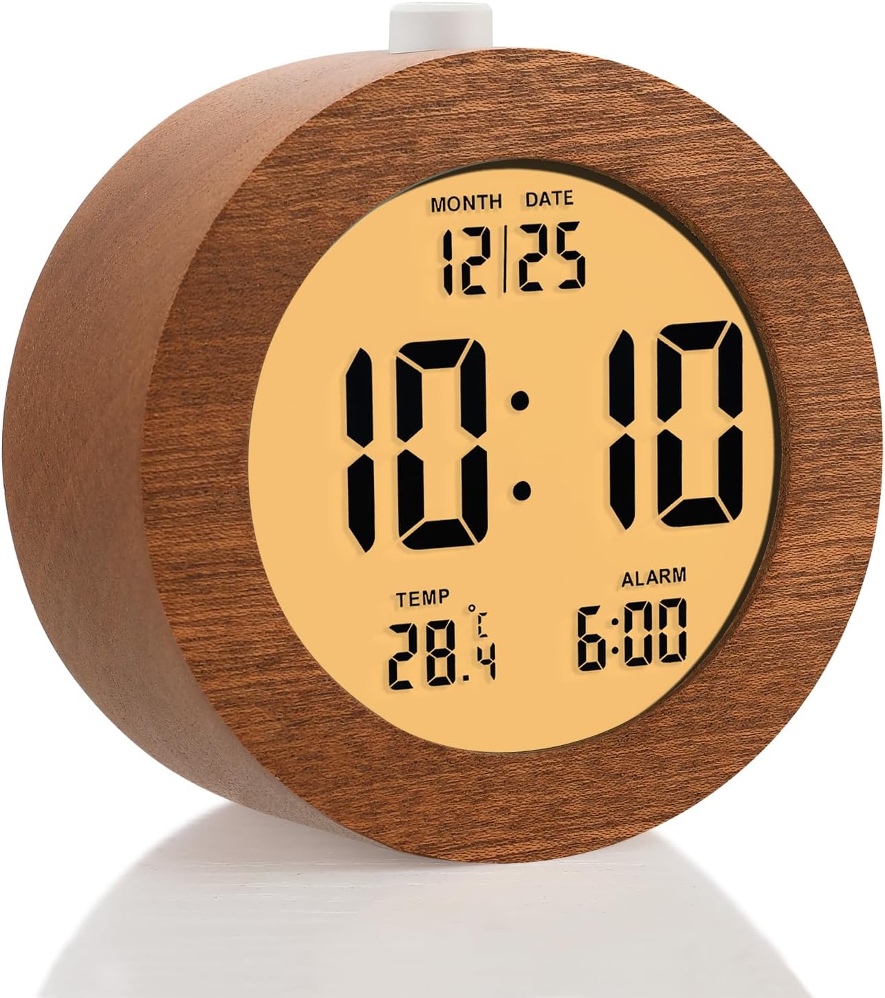 Plumeet Wooden Digital Alarm Clock with Nightlight