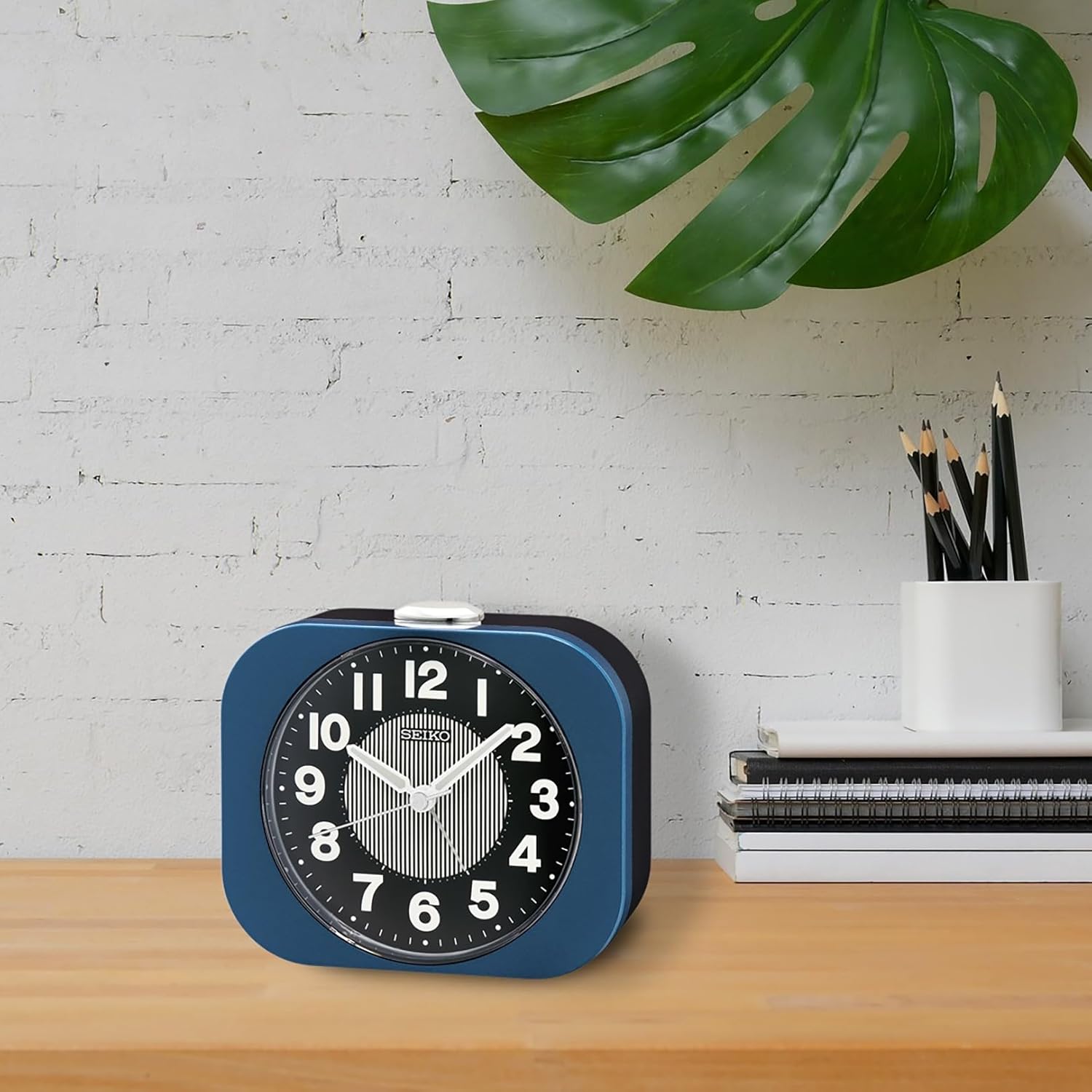 Seiko Kyoda II Non Ticking Alarm Clock 4 Inch Metallic Blue