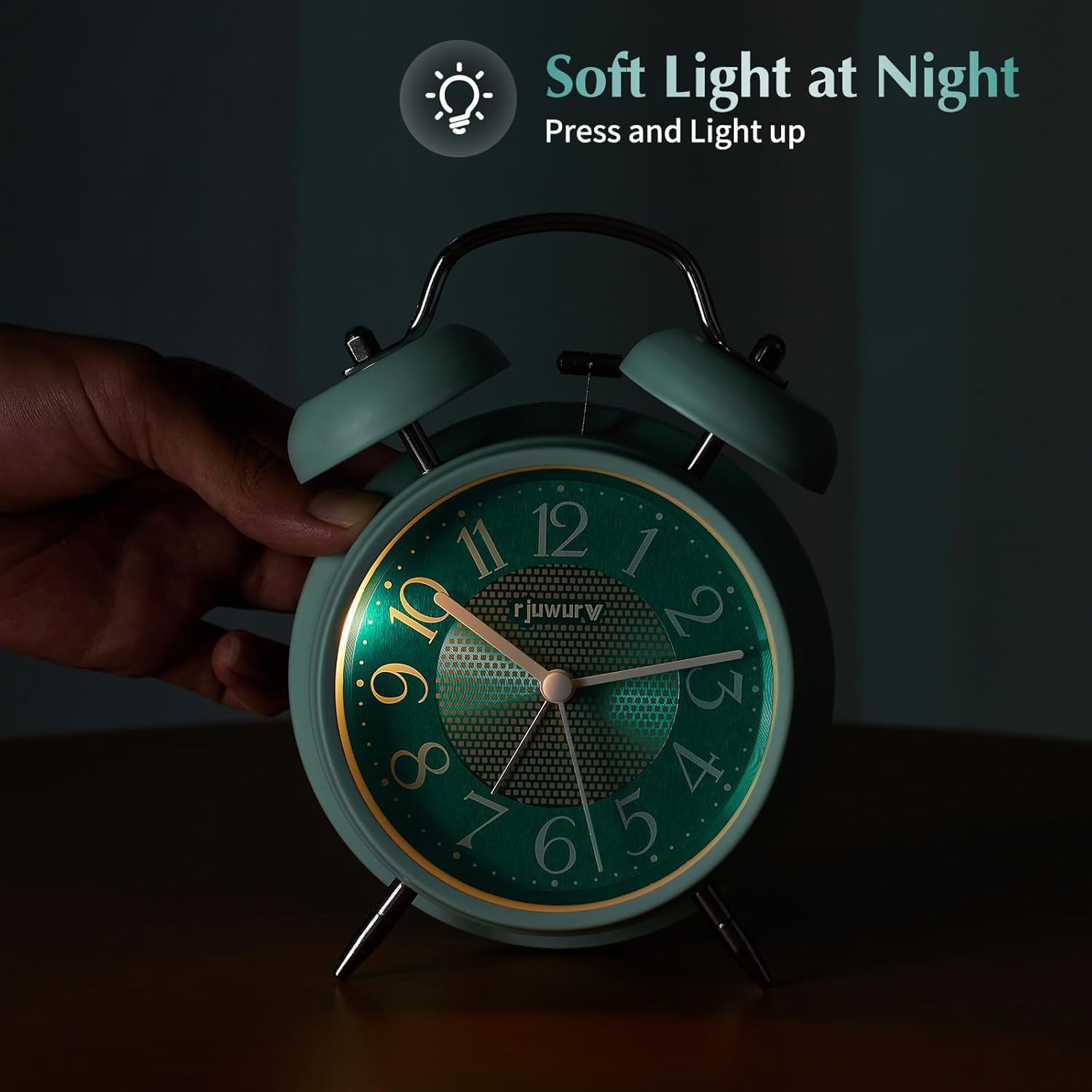 4 Inch Loud Alarm Twin Bell Clock with Night Light for Bedroom