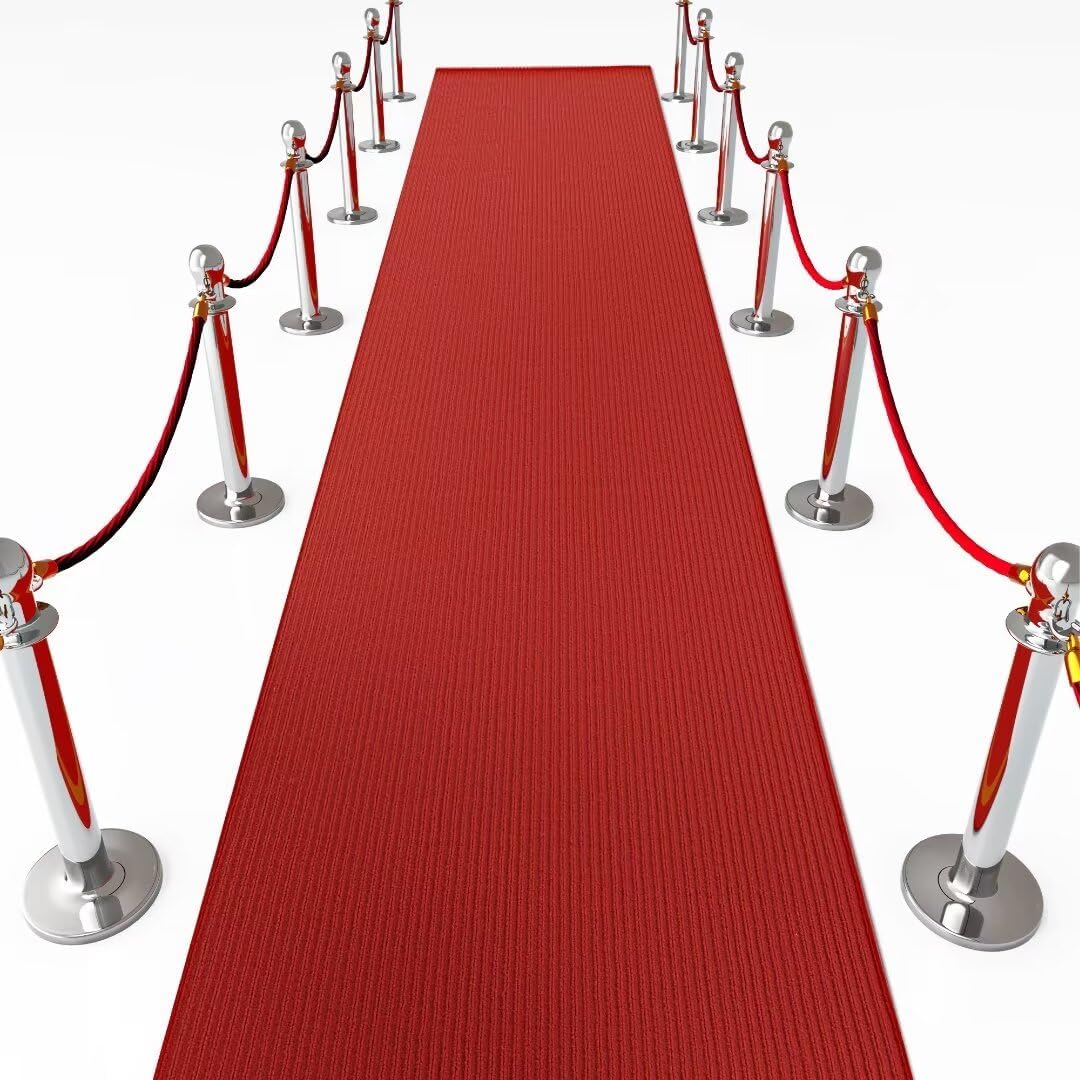 HOMBYS Extra Thick Red Carpet Runner 3x10ft