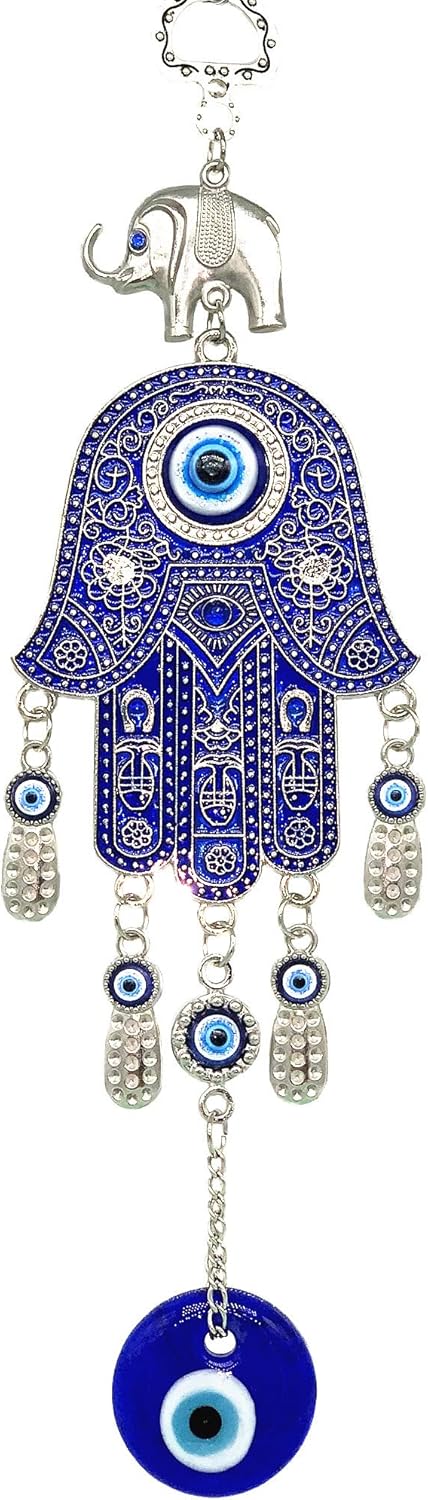 Betterdecor Blue Evil Eye Hamsa Hand Amulet Decoration