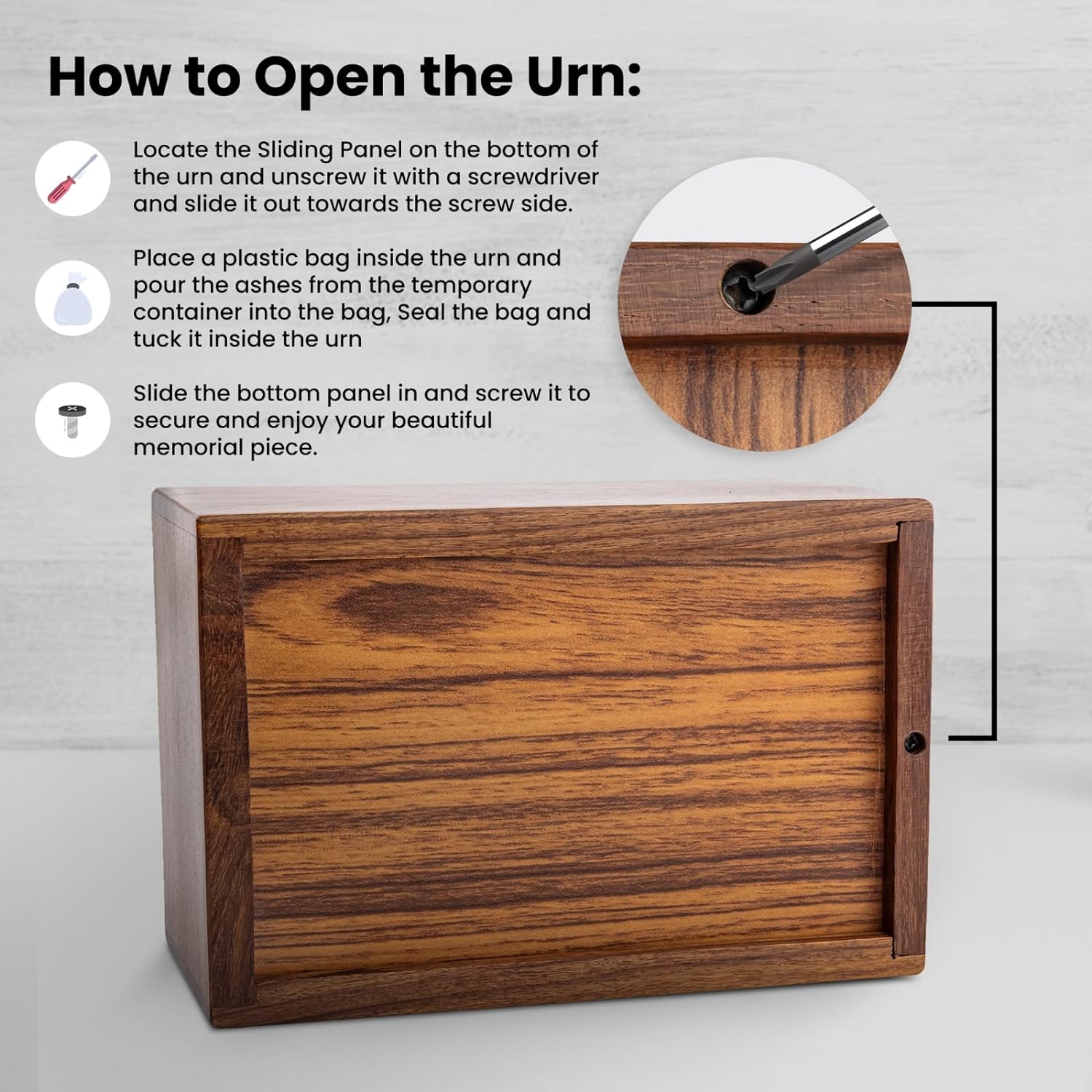 STAR INDIA CRAFT Wooden Urn Box for Ashes