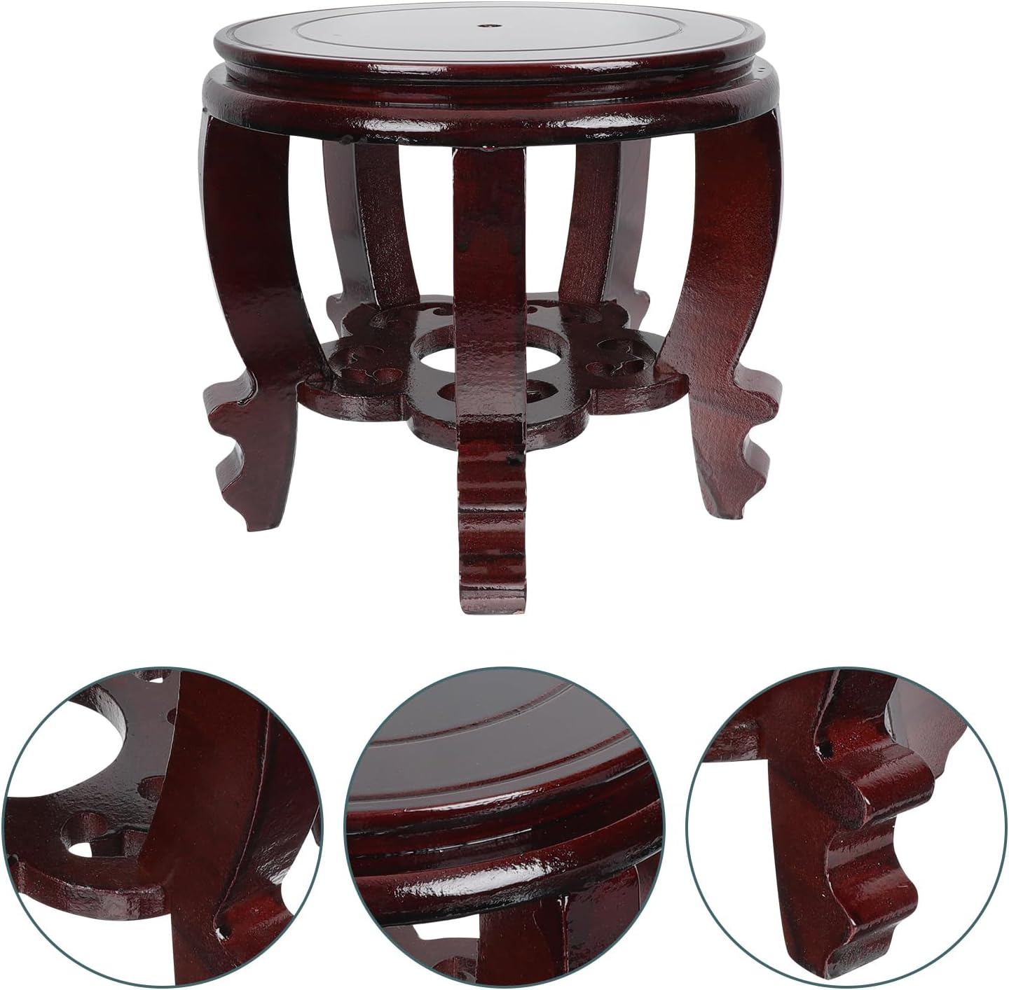 Hemoton 8 Inch Wooden Planter Stand for Home Decor