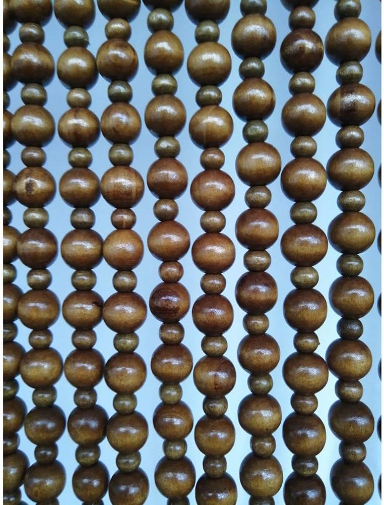 OKUOKA 25 Strands Wooden Beaded Curtain Valance